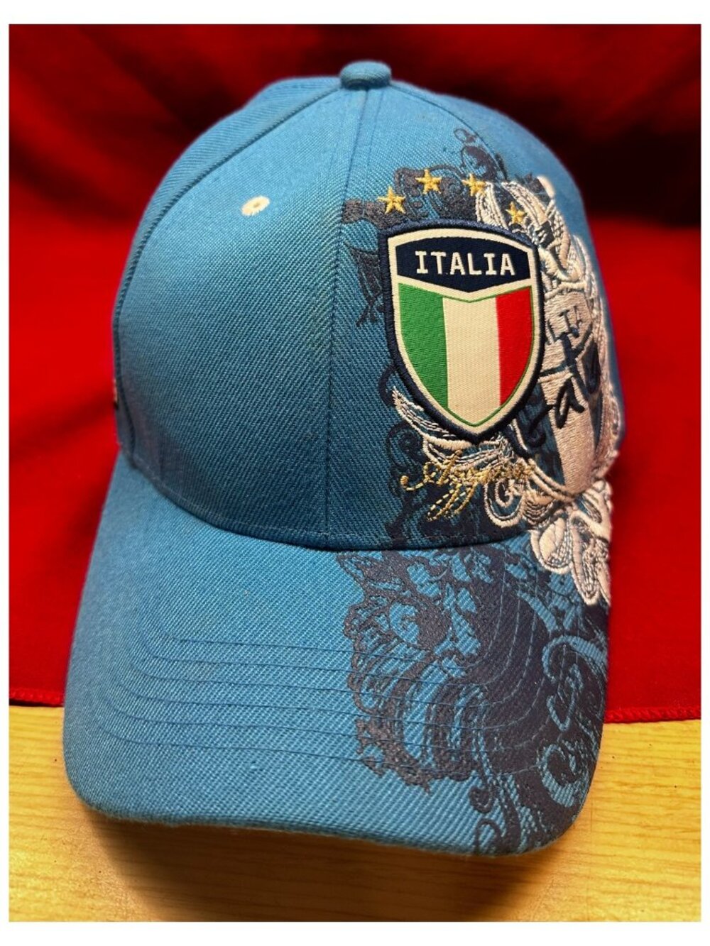 "ITALIA" GOL Soccer Embroidered Design Ball Cap Hat One Size Adult